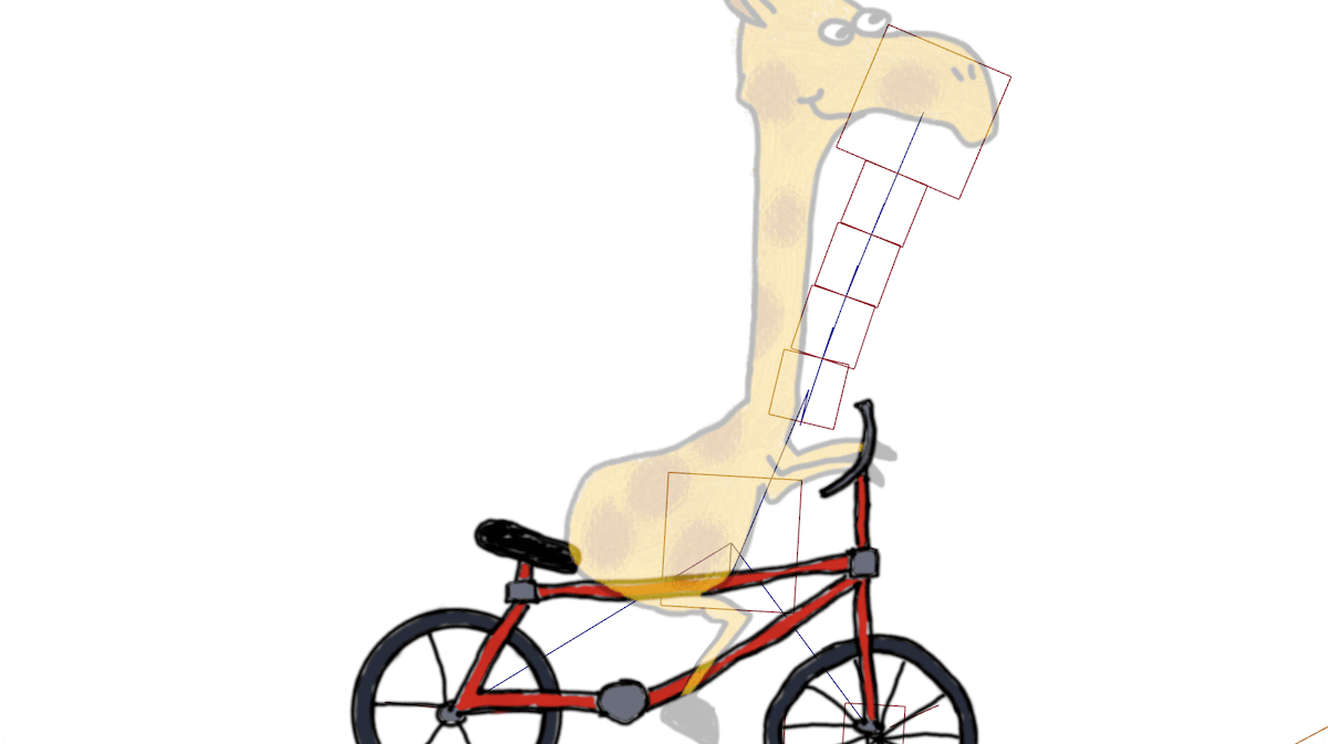 Rigid body colliders attached with spring joints make up the neck.